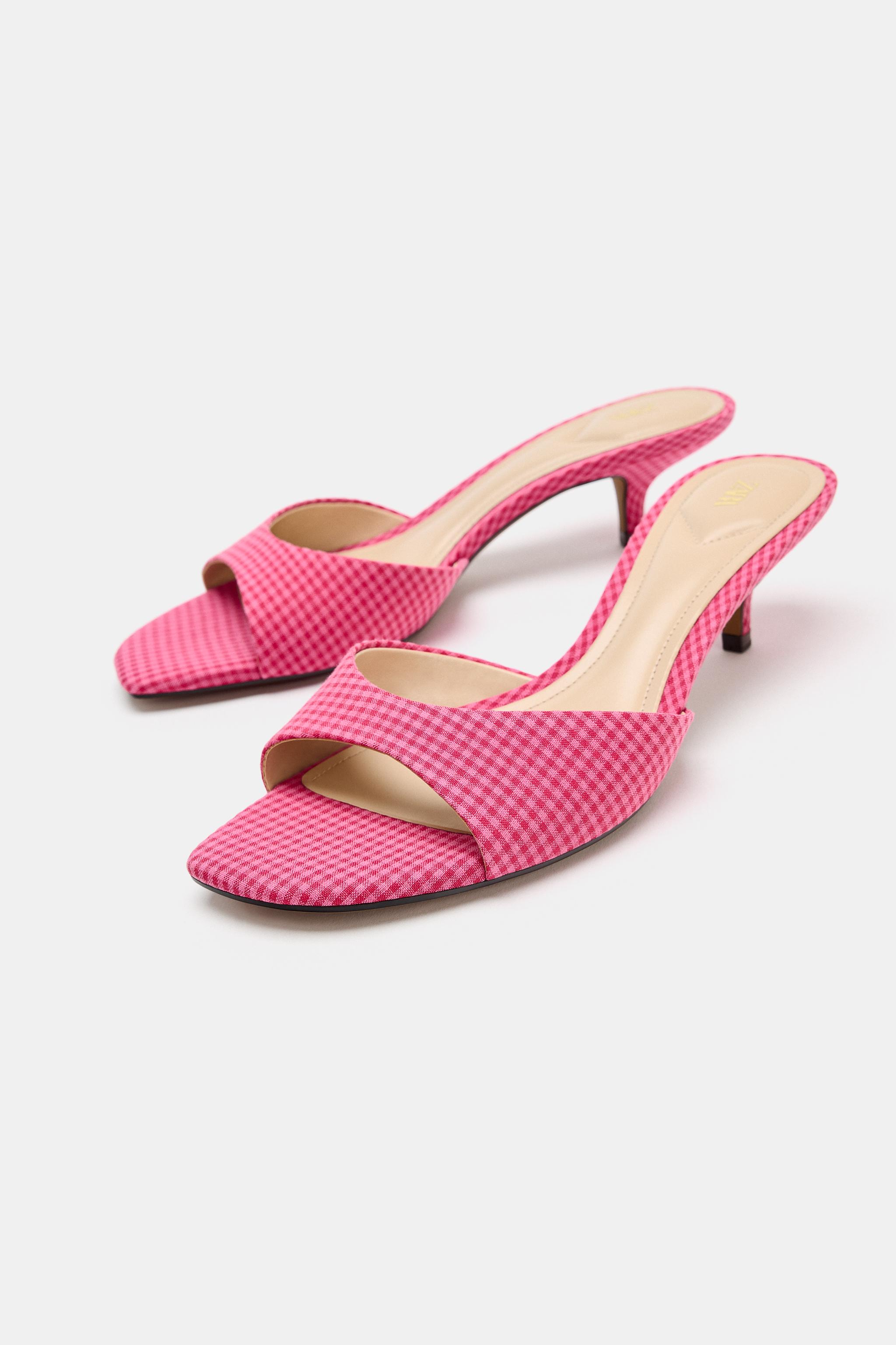 GINGHAM PRINT SANDALS